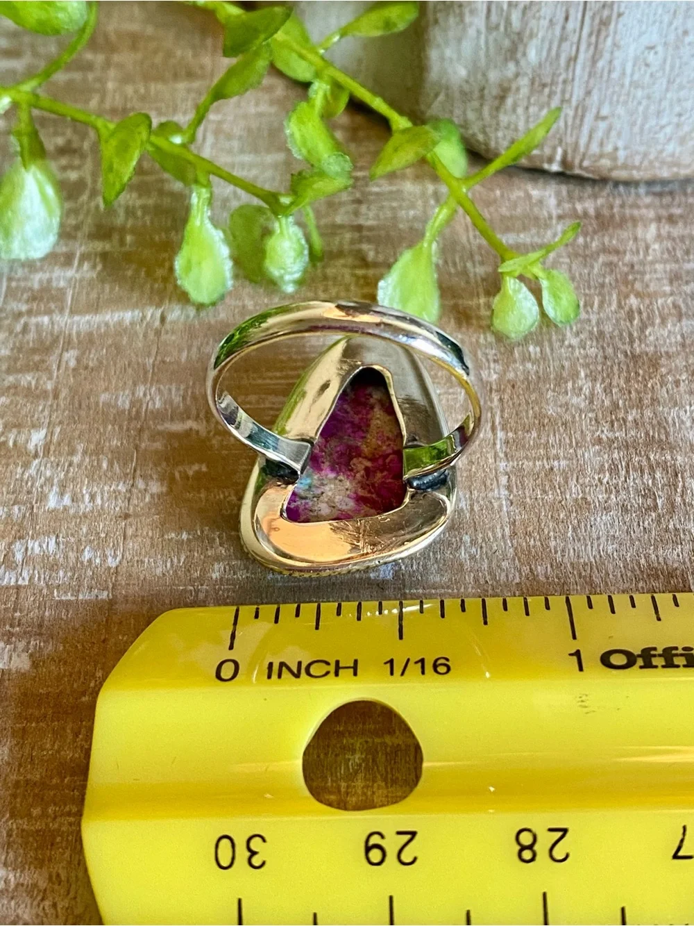 Pink Sea Sediment Jasper ring 925 sterling silver southwestern boho size 8.5